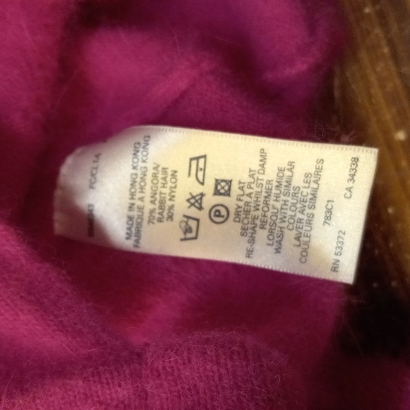 French Connection large pink angora rabbit hair wrap around sweater - Picture 2 of 3